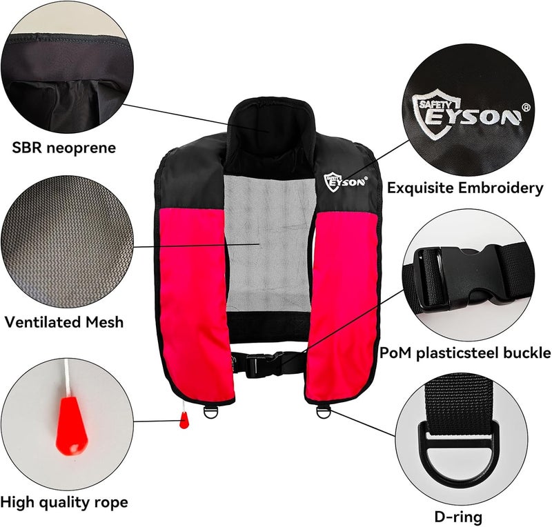 NAUTISHIELD Manual Inflatable Life Jacket,Preserver PFD for Adults,Life Vest for Adults,Supports Weight up to 330 pounds - Image 3